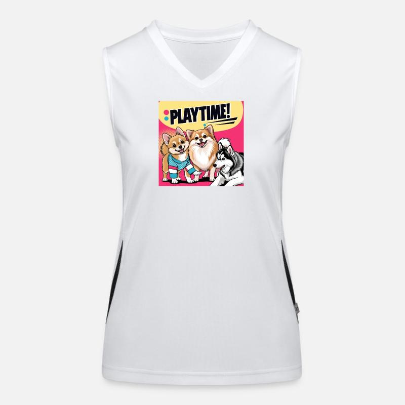 Comic Dogs - Playtime Funktionelles Kontrast-Tank Top für Frauen