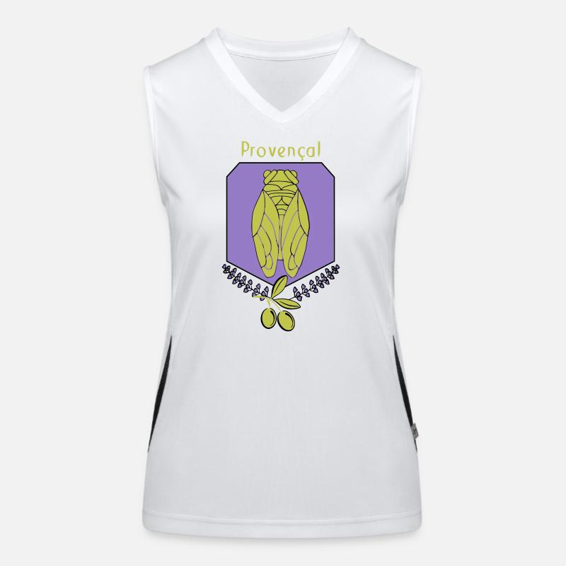 Provençal cicada with olives Women's Functional Contrast Tank Top