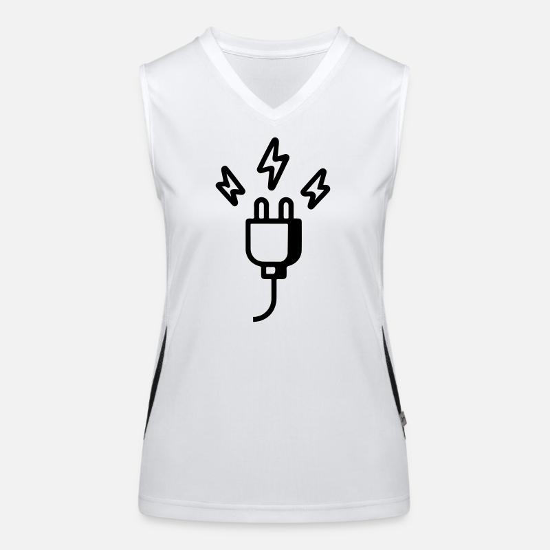 Strom Stecker Symbol Funktionelles Kontrast-Tank Top für Frauen