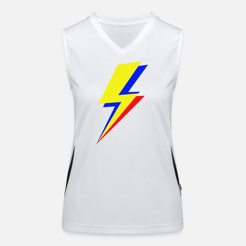 Geometric multicolor lightning bolt Women's Functional Contrast Tank Top