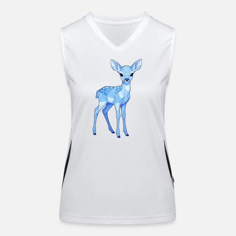 Geometric Blue Deer Women's Functional Contrast Tank Top