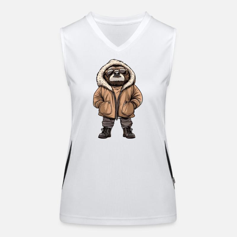Faultier Cool Winter Funktionelles Kontrast-Tank Top für Frauen