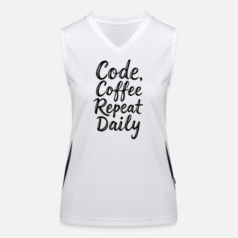 Code Sleep Debug Repeat Programmer Shirt Women's Functional Contrast Tank Top