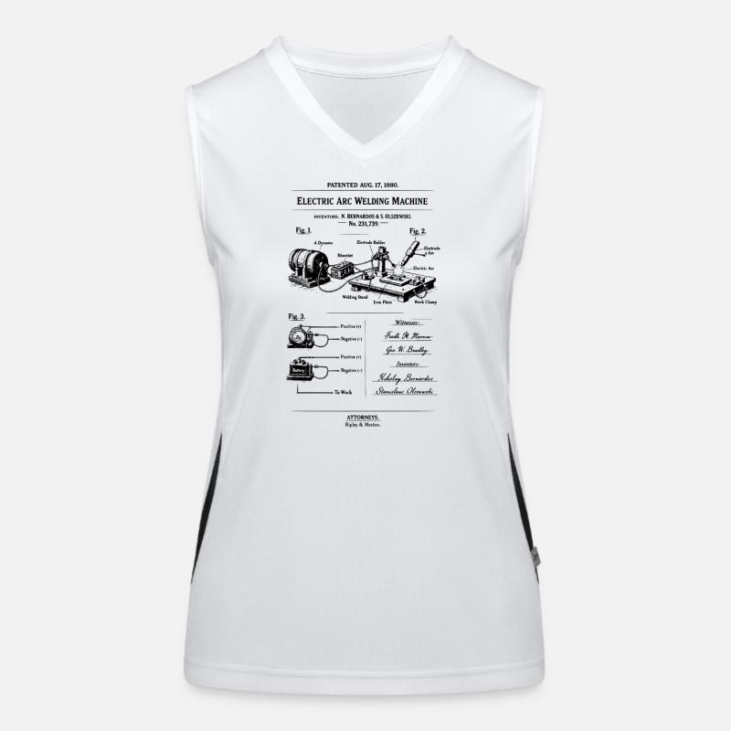 Arc Weld Machine Blueprint Women's Functional Contrast Tank Top
