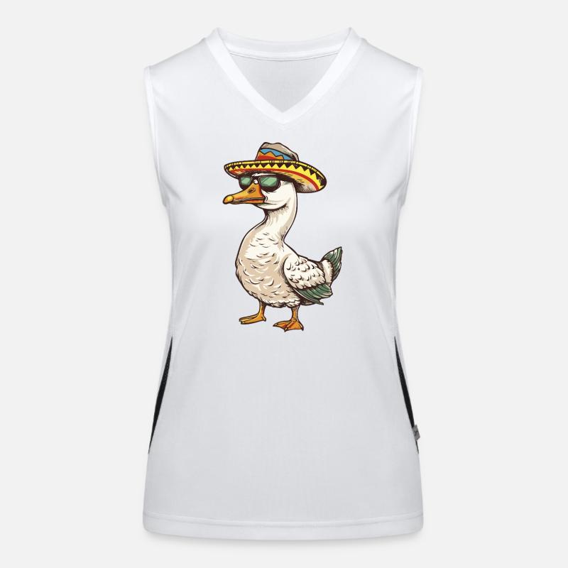 Gans Comic Lustig Sombrero Funktionelles Kontrast-Tank Top für Frauen