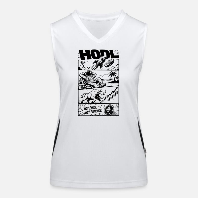 Mème Crypto Rocket HODL Débardeur respirant contrasté Femme