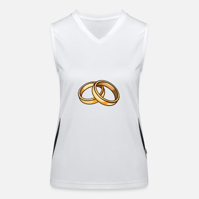 Eheringe Hochzeit Funktionelles Kontrast-Tank Top für Frauen