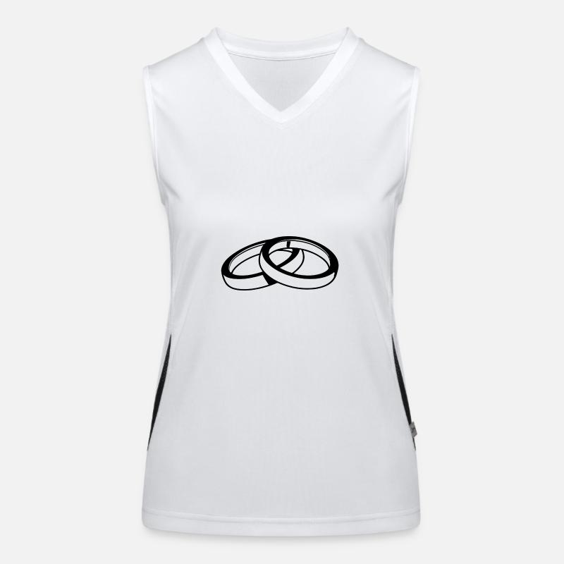 Wedding Rings Symbol Women's Functional Contrast Tank Top