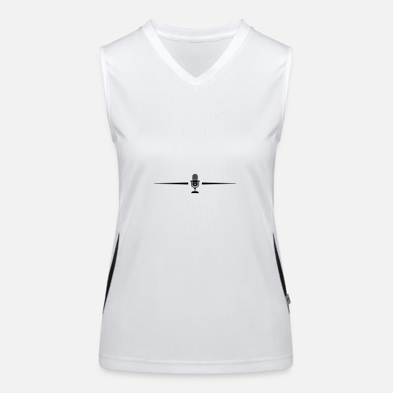 Microphone icon line Women's Functional Contrast Tank Top