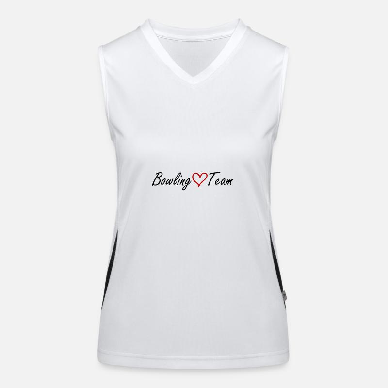 Bowling Team Herz Funktionelles Kontrast-Tank Top für Frauen