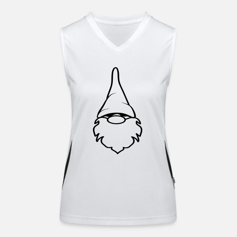 Zwerg lustig bart witzig zipfelmütze Funktionelles Kontrast-Tank Top für Frauen