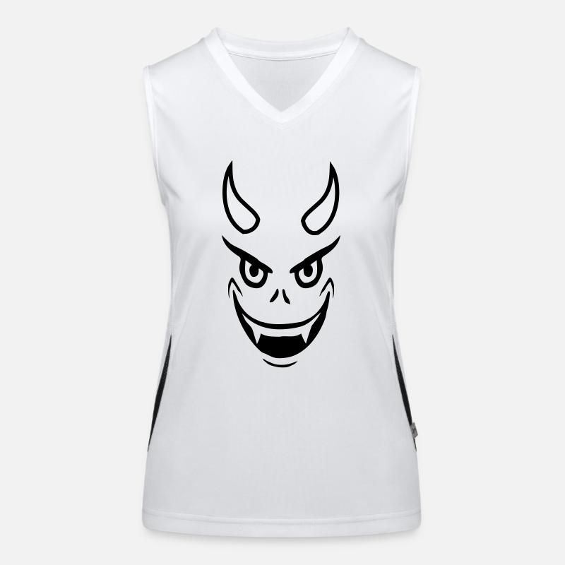 Face Evil Devil Design Débardeur respirant contrasté Femme