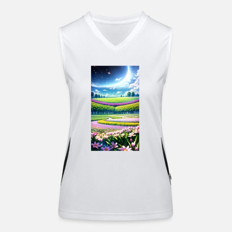 Landschaft mit 4 Bereichen, Generative KI Funktionelles Kontrast-Tank Top für Frauen