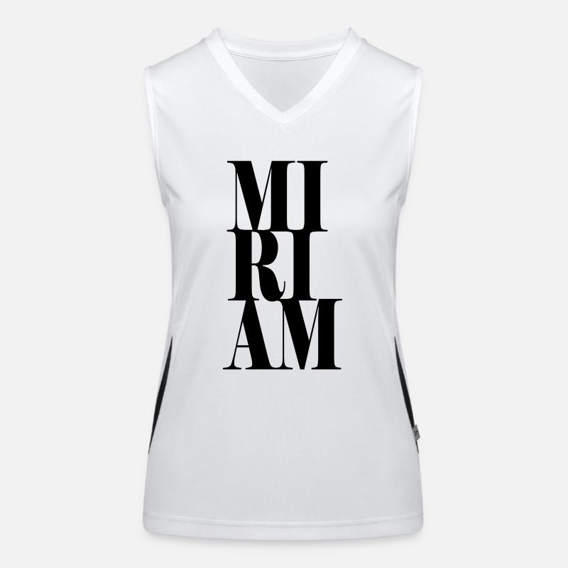 Miriam Surname First name Modern font Word Art Women's Functional Contrast Tank Top