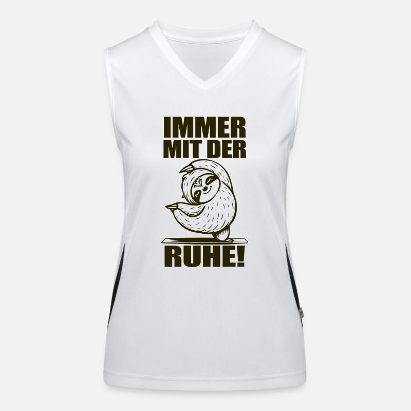 Faultier Immer mit der Ruhe Funktionelles Kontrast-Tank Top für Frauen