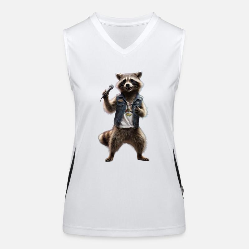 Waschbär-Singmikrofon Funktionelles Kontrast-Tank Top für Frauen