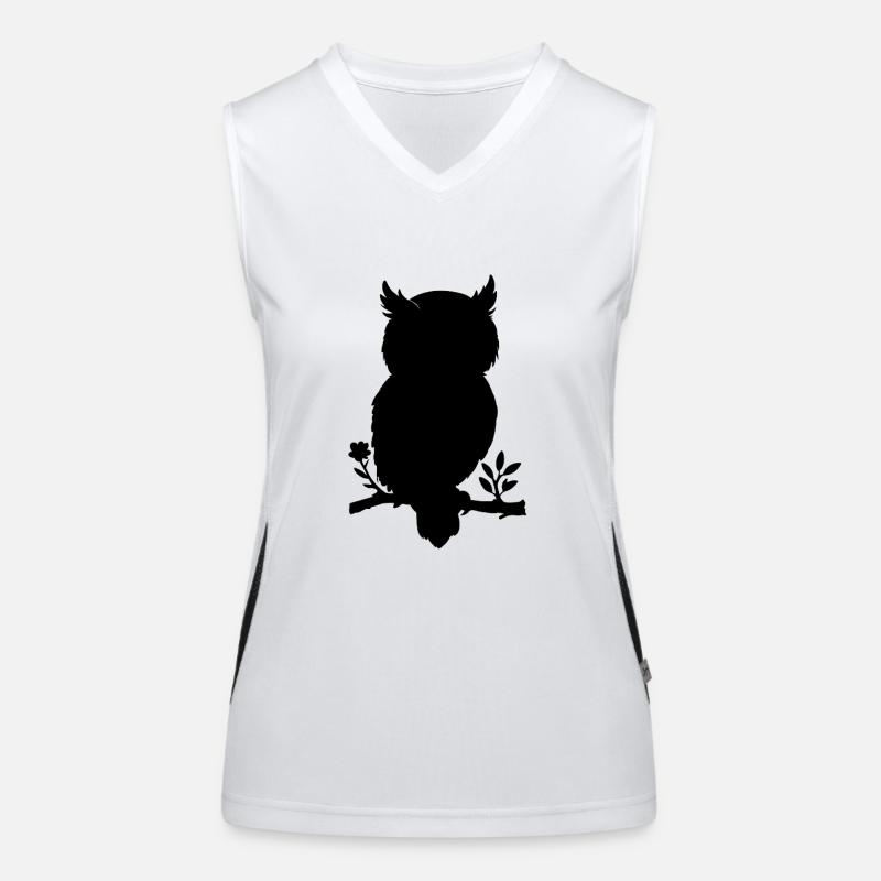 Eule - Scherenschnitt Funktionelles Kontrast-Tank Top für Frauen