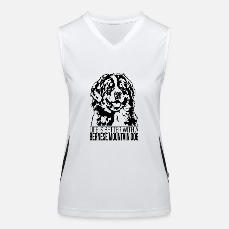 Bernese Mountain Dog life is better Hunde Wilsigns Funktionelles Kontrast-Tank Top für Frauen