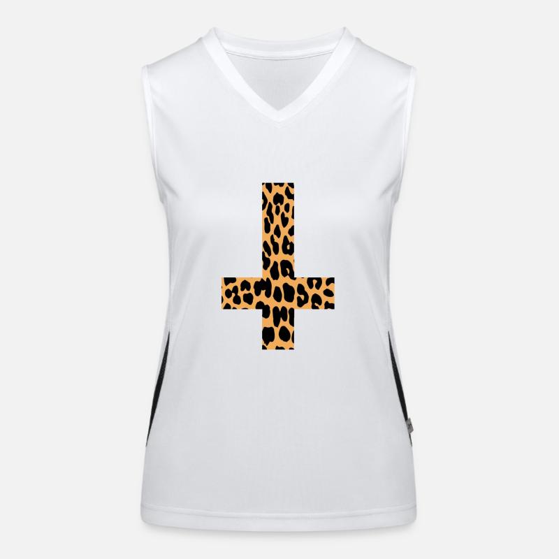 Leopard Inverted Cross Women's Functional Contrast Tank Top