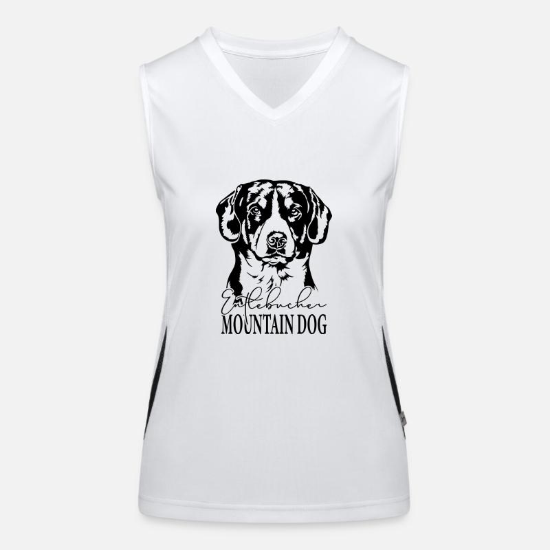 Entlebucher Mountain Dog Portrait Hunde Wilsigns Funktionelles Kontrast-Tank Top für Frauen