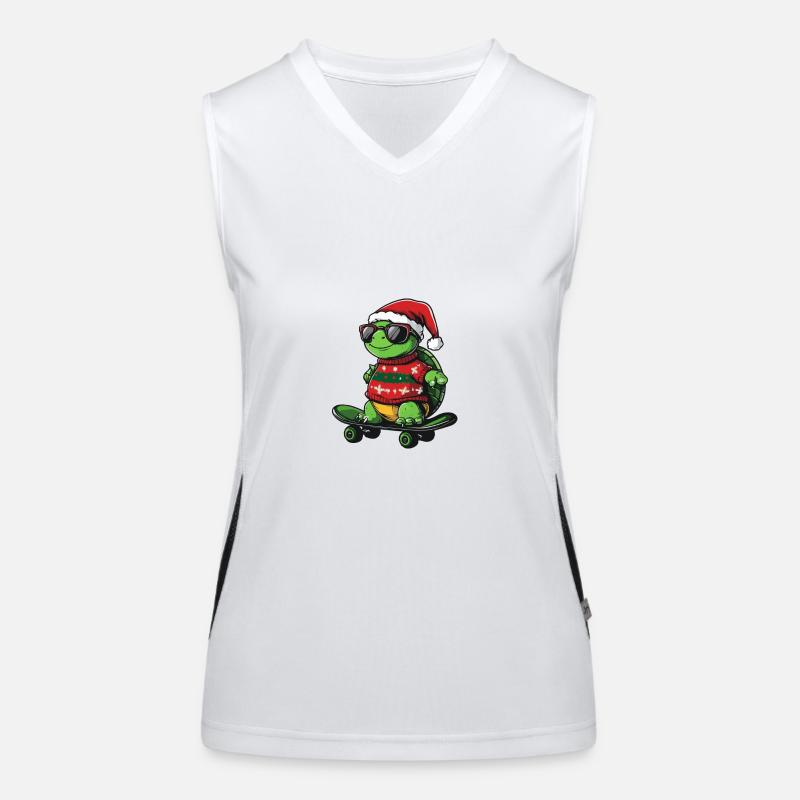 Tortue Noël Drôle Débardeur respirant contrasté Femme