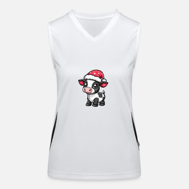 Vache Noël Mignon Débardeur respirant contrasté Femme