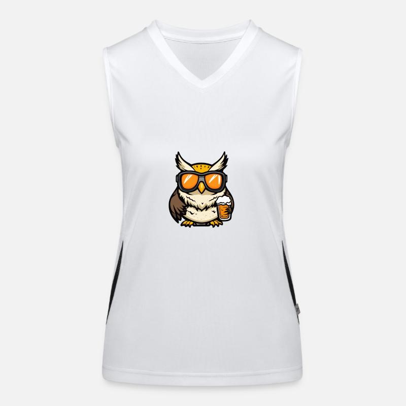 Eule Ski Bier Funktionelles Kontrast-Tank Top für Frauen