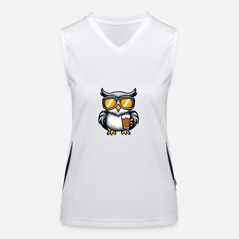 Eule Ski Bier Funktionelles Kontrast-Tank Top für Frauen