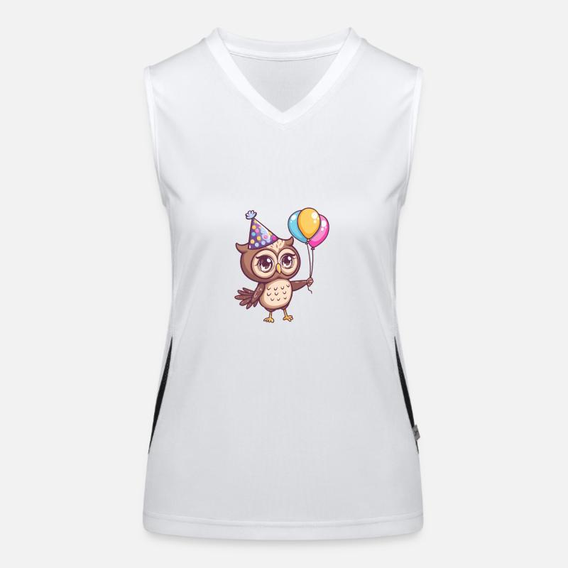 Eule Geburtstag Baby Funktionelles Kontrast-Tank Top für Frauen