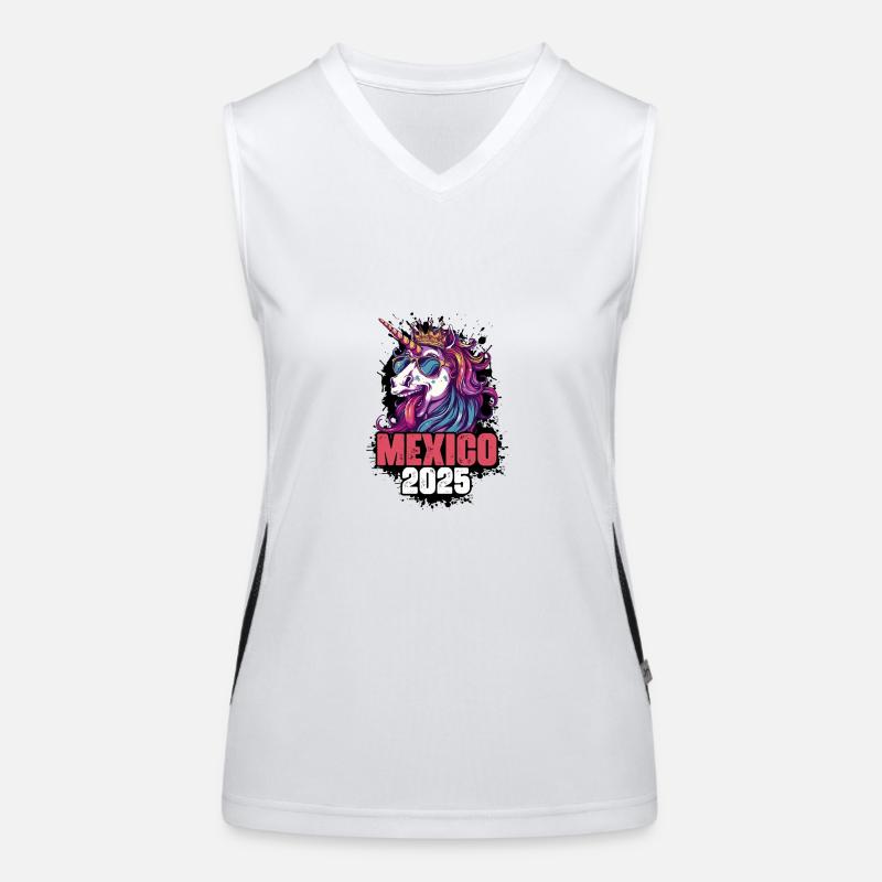 Mexiko 2025 Einhorn Funktionelles Kontrast-Tank Top für Frauen