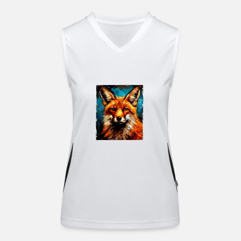 Fuchs Porträt Funktionelles Kontrast-Tank Top für Frauen