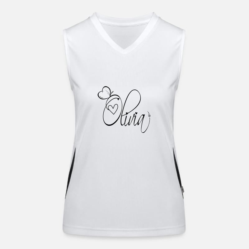 Olivia Surname First Name Girl Calligraphy Decor Women's Functional Contrast Tank Top