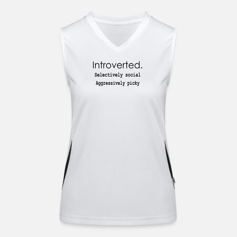 Introverti. Socialement sélectif. Extrêmement difficile. Débardeur respirant contrasté Femme
