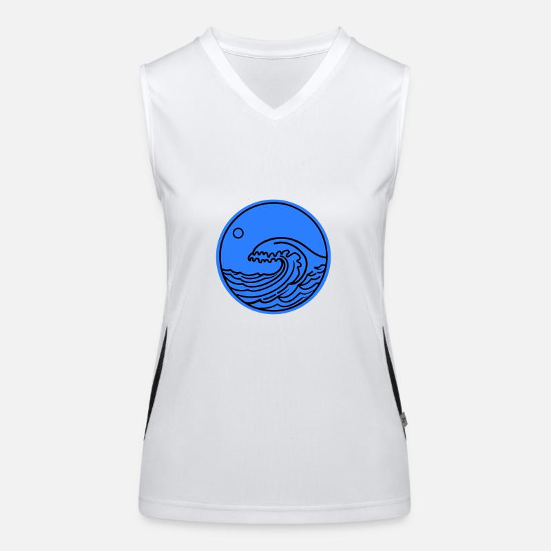 Wave Sea Ocean Water Women's Functional Contrast Tank Top