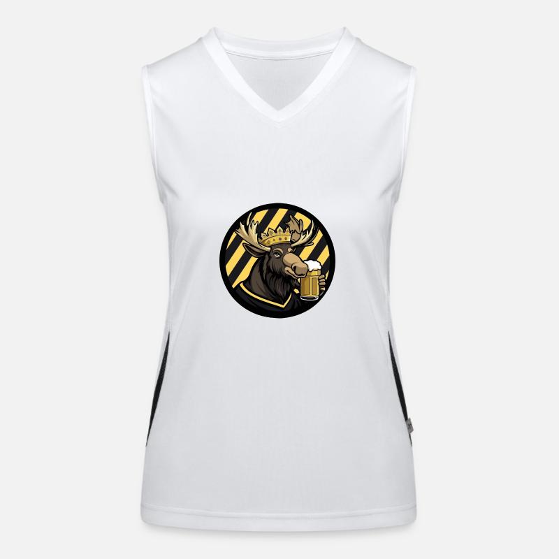 Elch Bier Comic Funktionelles Kontrast-Tank Top für Frauen
