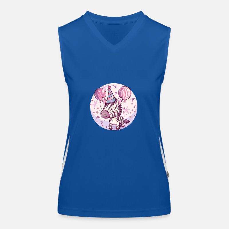 Zebra Geburtstag Comic Funktionelles Kontrast-Tank Top für Frauen