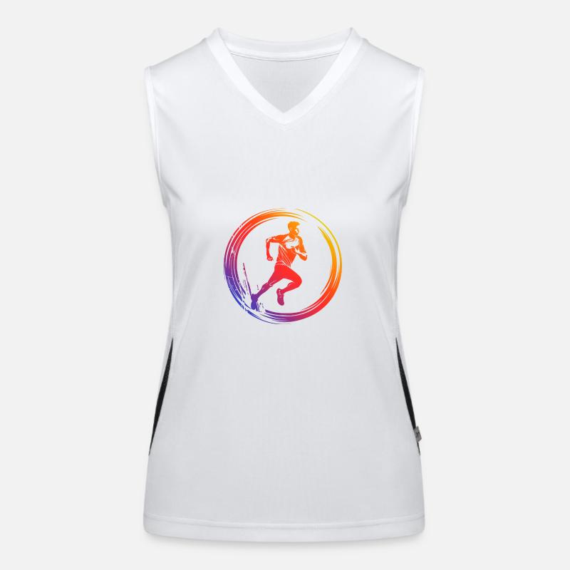 course à pied marathon silhouette coloré Débardeur respirant contrasté Femme
