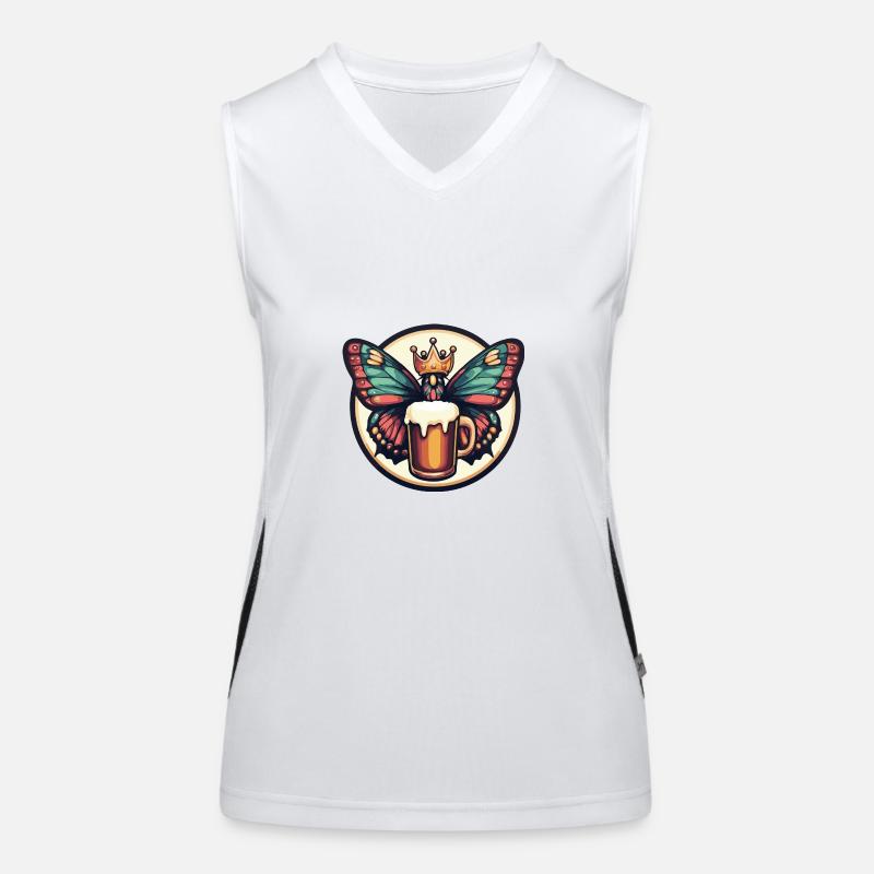 Butterfly Beer Comic Women's Functional Contrast Tank Top