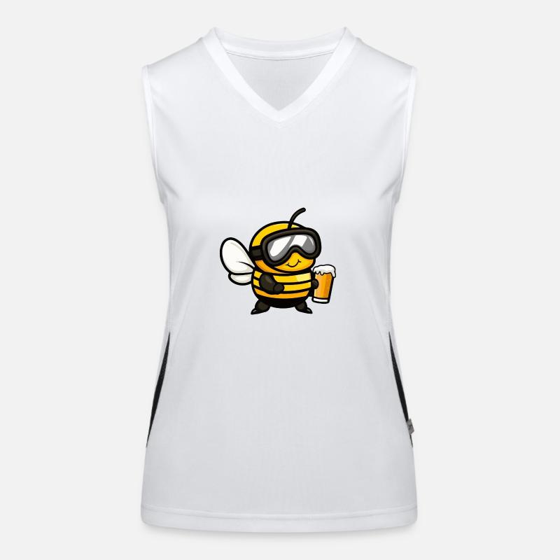Biene Ski Bier Funktionelles Kontrast-Tank Top für Frauen