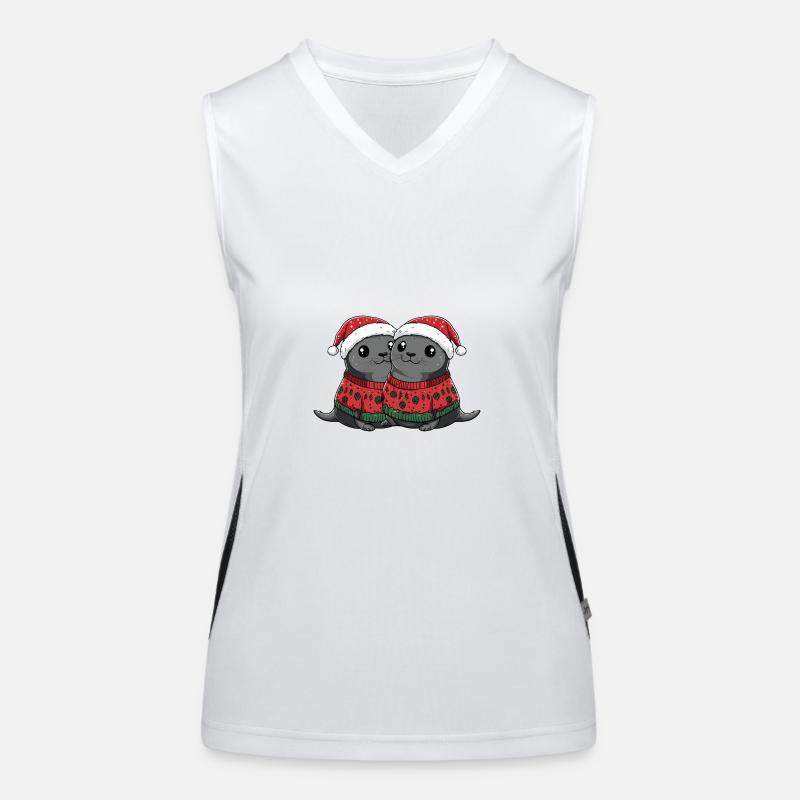 Robbe Tier Weihnachten Team Funktionelles Kontrast-Tank Top für Frauen