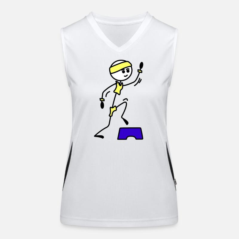 Schritte oder Aerobic Mädchen Trainingsübung Funktionelles Kontrast-Tank Top für Frauen