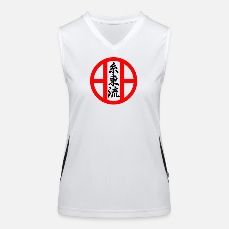 Shito Ryu Karate Emblem Funktionelles Kontrast-Tank Top für Frauen