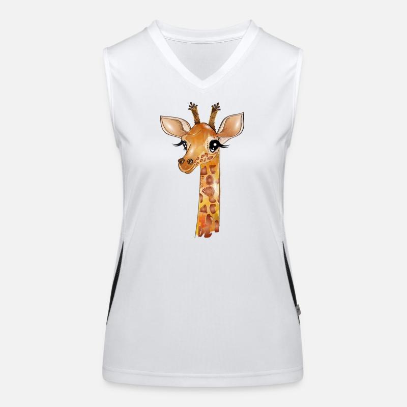 Dessin d'une girafe mignonne Débardeur respirant contrasté Femme
