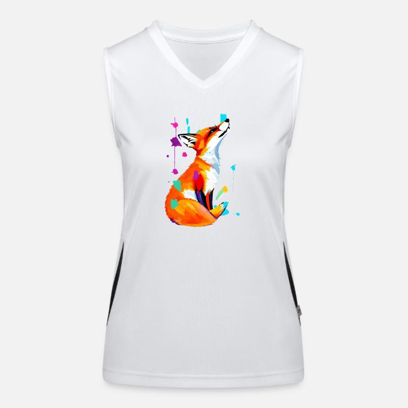 Farbexplosion Fuchs Funktionelles Kontrast-Tank Top für Frauen