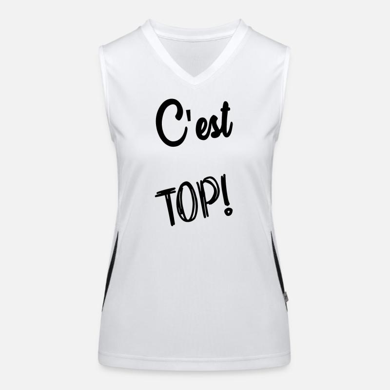 TOP. HUMOUR. DEVISE. CITATION. MESSAGE. RETRAITE. Débardeur respirant contrasté Femme
