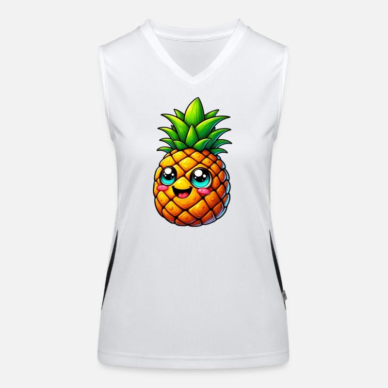 Ananas Funktionelles Kontrast-Tank Top für Frauen