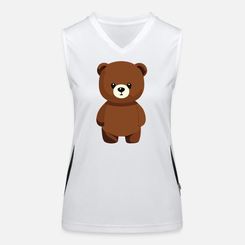 Cartoon Bear Women's Functional Contrast Tank Top