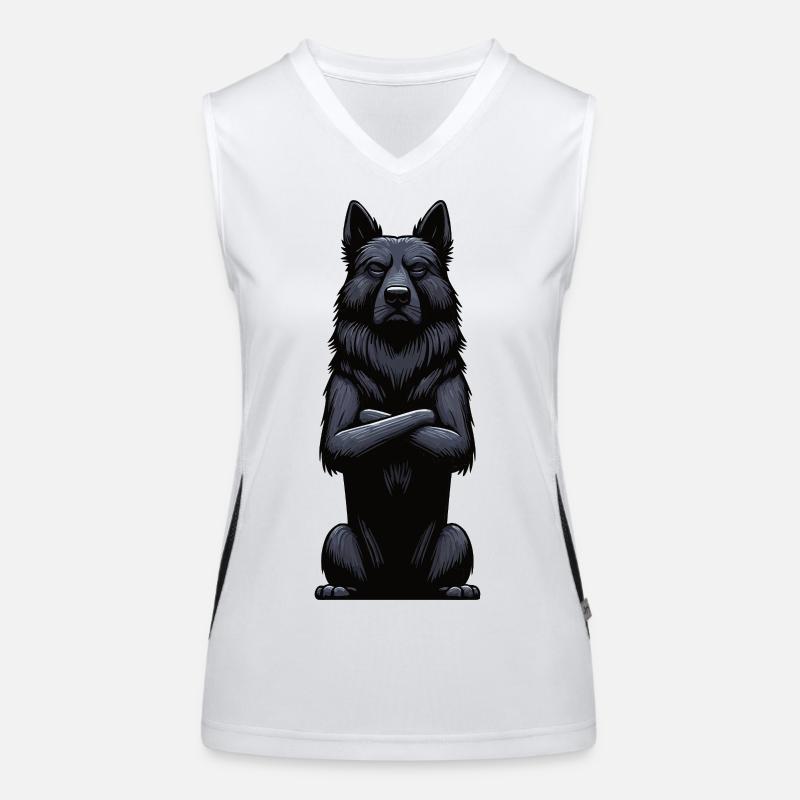 Schwarzer Schäferhund Schäferhundbesitzer  Funktionelles Kontrast-Tank Top für Frauen