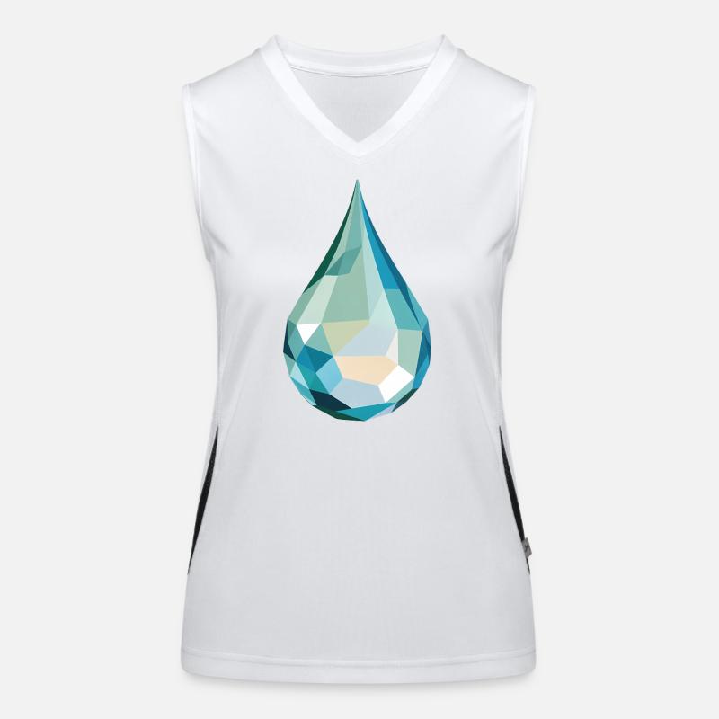 Wassertropfen - Cooles Low Poly Logo Funktionelles Kontrast-Tank Top für Frauen