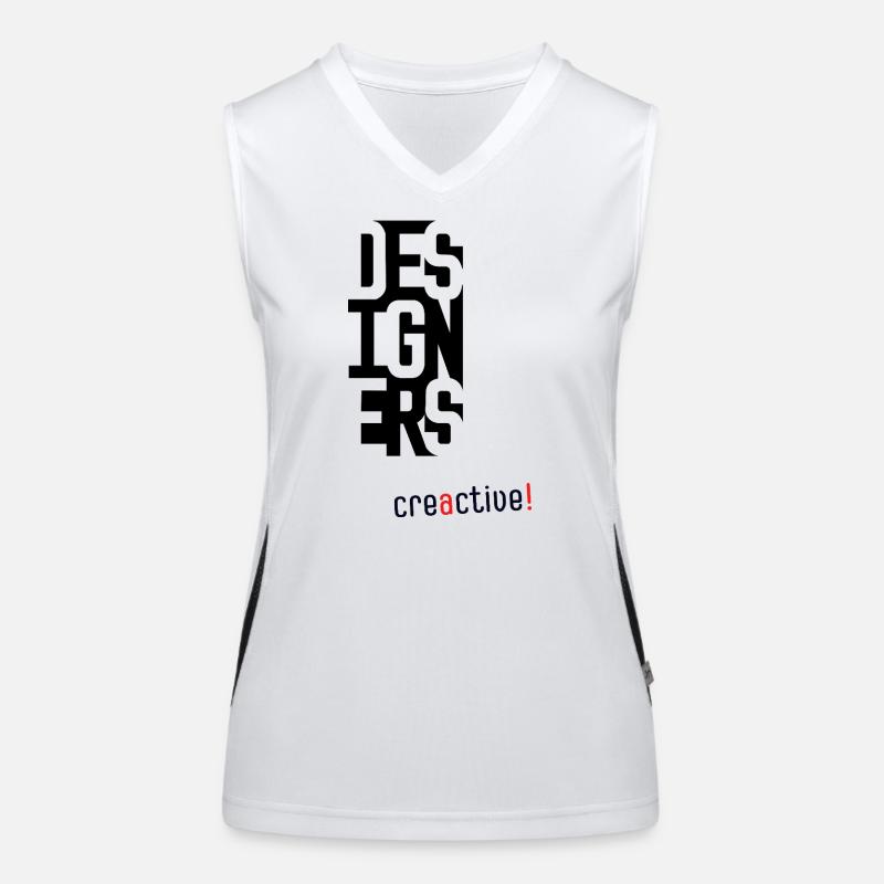 Creactive Designer – Kreatives Typografie Design Funktionelles Kontrast-Tank Top für Frauen